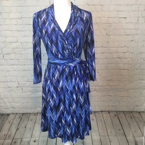 Liz Claiborne Blue Wrap Dress-Size: S(US)